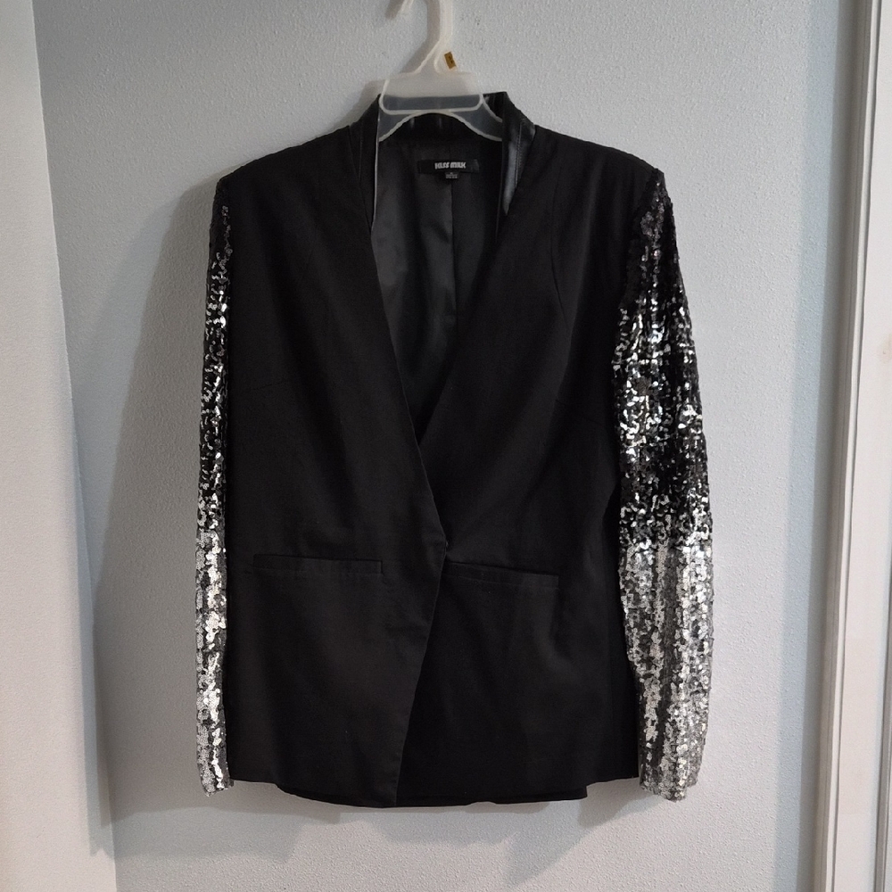 Black Sequin Sleeve Women's Jacket